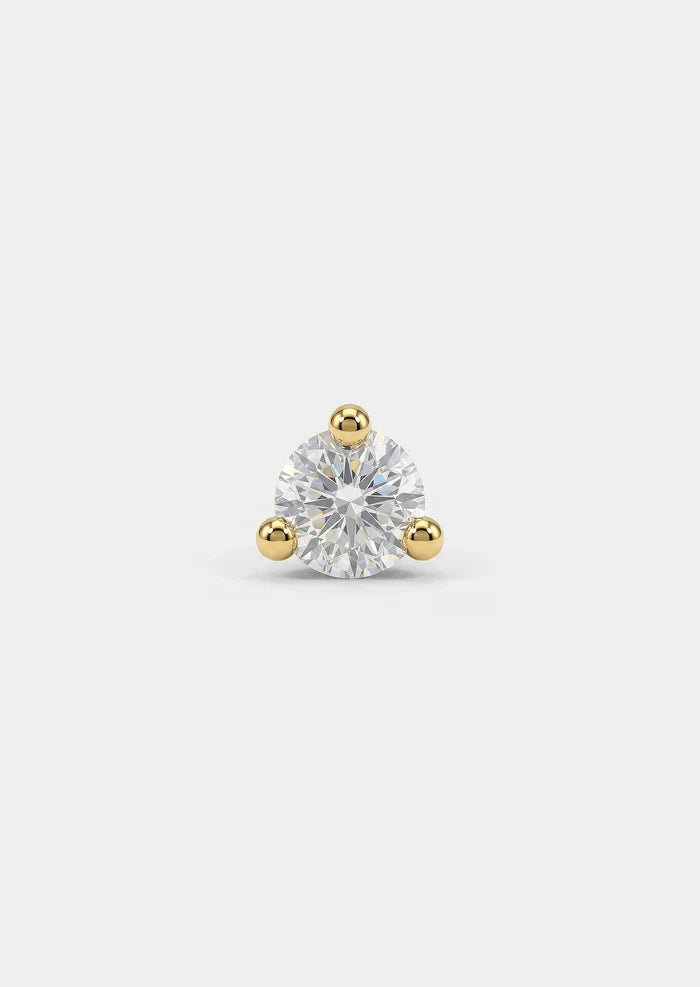 1.5mm Round Diamond Threaded Flat Back Earring