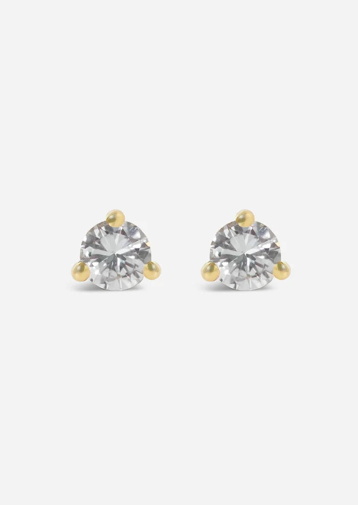 1.5mm Round Diamond Threaded Flat Back Earring