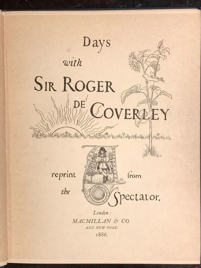 1886 ~ DAYS WITH SIR ROGER DE COVERLEY, Illustrated by Hugh Thomson, 1st / 1st