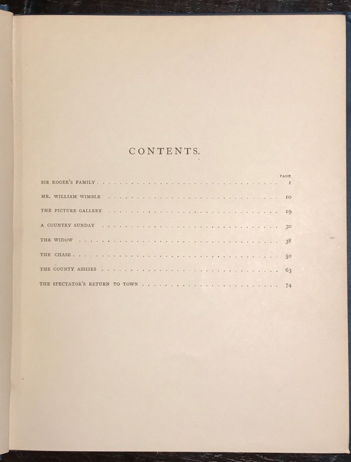 1886 ~ DAYS WITH SIR ROGER DE COVERLEY, Illustrated by Hugh Thomson, 1st / 1st