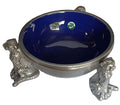 3 Cheetah Round Snack Bowl BLUE - Lamu Aluminium Baked Enamel Tableware