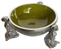3 Cheetah Round Snack Bowl OLIVE - Lamu Aluminium Baked Enamel Tableware