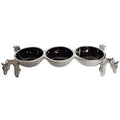 4 Giraffe Triple Bowl BLACK - Lamu Aluminium Baked Enamel Tableware