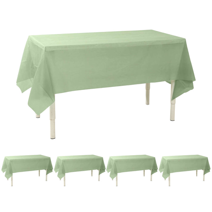 Green rectangular tablecloth draped over a table.