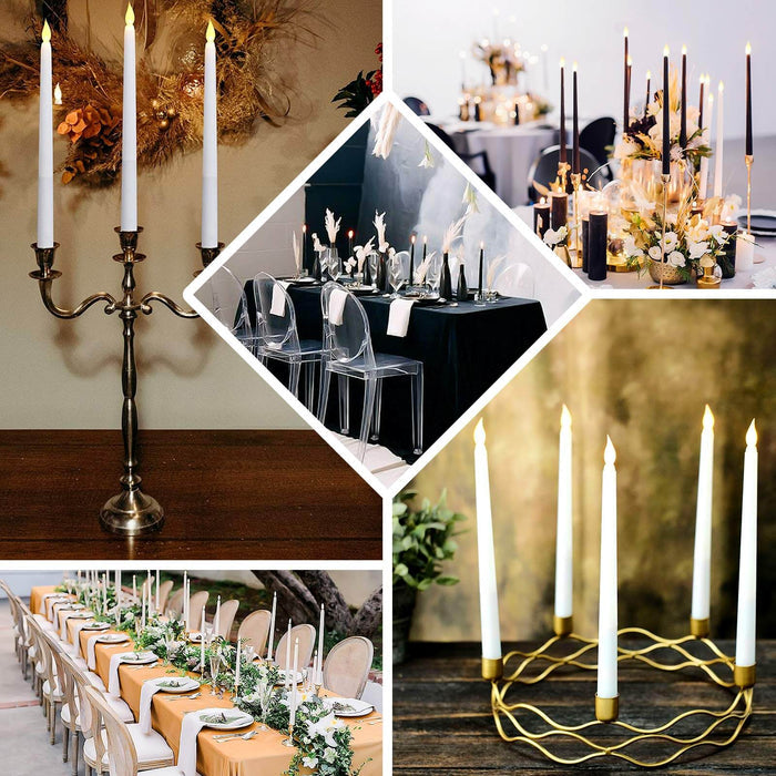 Elegant candle holders in various settings for stylish decor inspiration.