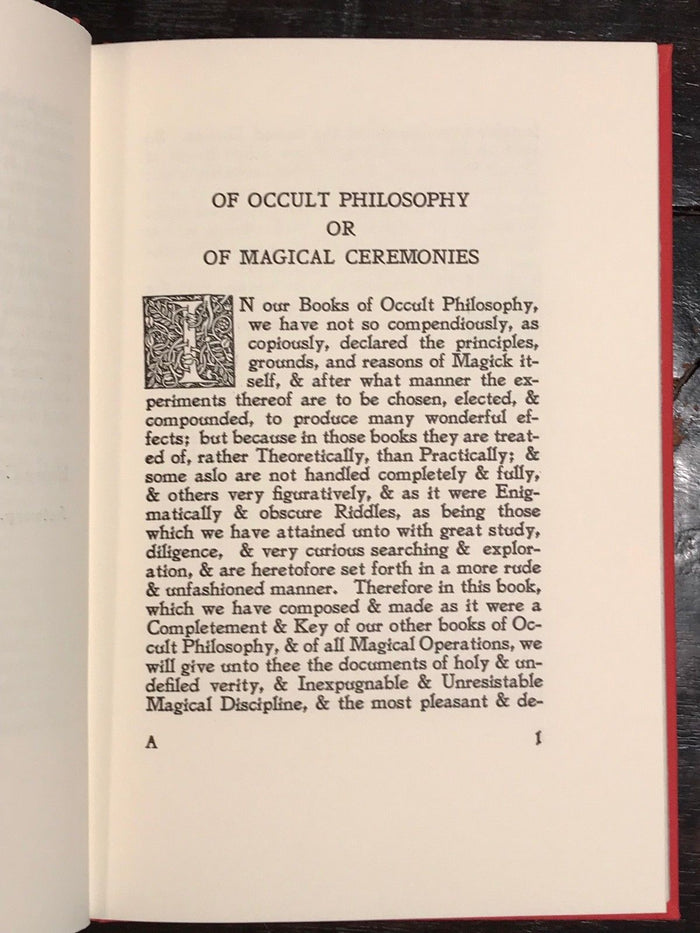 AGRIPPA: OF OCCULT PHILOSOPHY BOOK FOUR. MAGICAL CEREMONIES. 1985 HC/DJ SCARCE