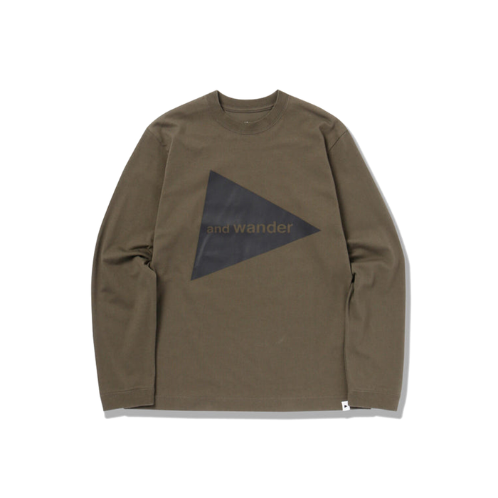 and Wander Logo LS Tee 'Khaki'