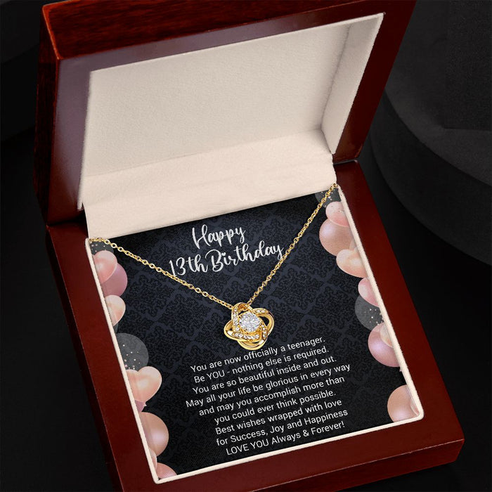 Birthday Gifts For Girls, Knot of Love White Gold Necklace With Meaningful Message, Birthday Gift Necklace Teenager 2