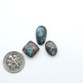 Rare Bisbee Turquoise cabochons with rich blue color and classic brown matrix. Perfect for jewelry makers, collectors, and lovers of fine American turquoise.