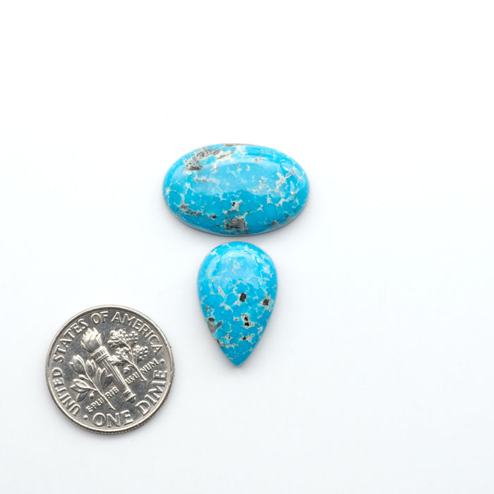 Create stunning handcrafted jewelry with Blue Bird Turquoise Cabochons. Their rich blue color and polish make them perfect for silversmiths and jewelry makers.