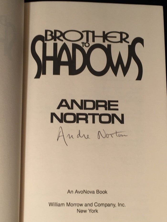 BROTHER TO SHADOWS, Andre Norton 1st/1st 1993 HC/DJ SIGNED, Near Mint SCI FI
