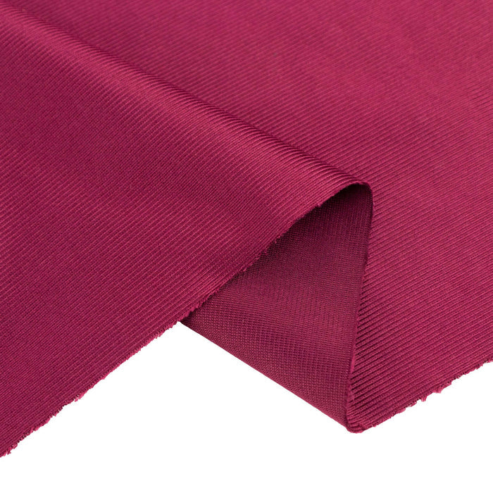Burgundy ribbed fabric with a soft texture