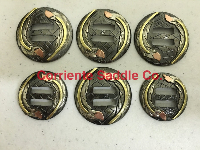 CBCONCH 133 Feather Slotted Conchos - Corriente Saddle
