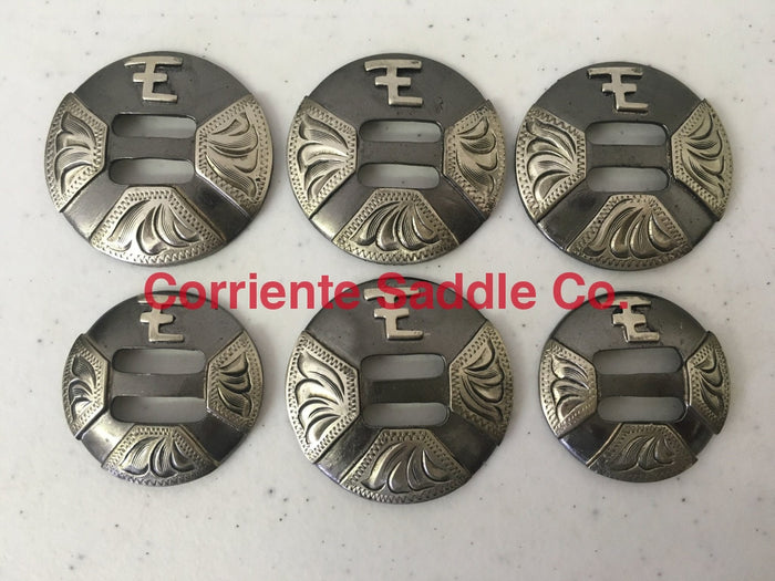 CBCONCH 145 Initials on Slotted Conchos - Corriente Saddle