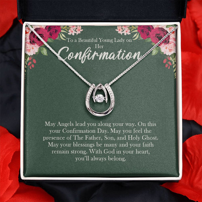 Confirmation Gift for Girls, Cubic Zirconia Necklace, Holy Confirmation Teenage Girls, Christian Catholic Faith