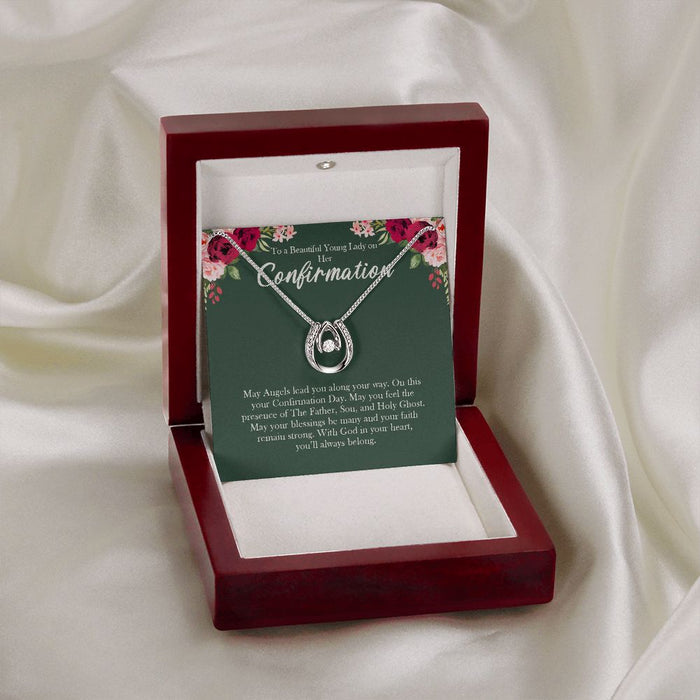 Confirmation Gift for Girls, Cubic Zirconia Necklace, Holy Confirmation Teenage Girls, Christian Catholic Faith