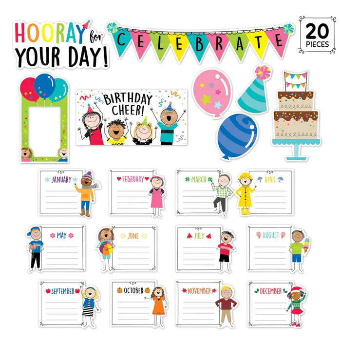 Creative Teaching Stick Kids Happy Birthday Mini Bulletin Board (CTP 10889)