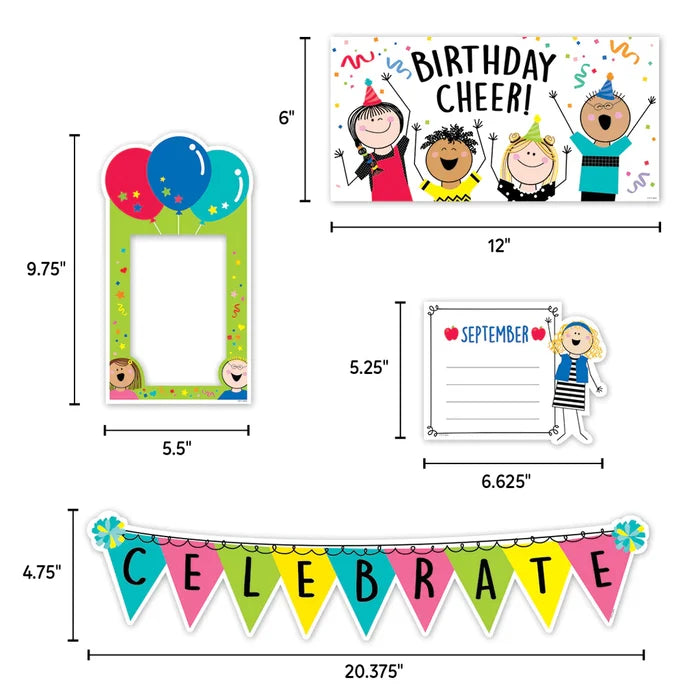 Creative Teaching Stick Kids Happy Birthday Mini Bulletin Board (CTP 10889)