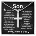 Cross Necklace Pendant Gift for Son from Mom & Dad B0B2F8TSNZ