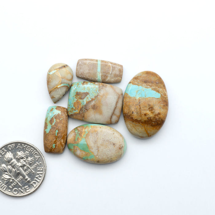 These Crow Springs Ribbon Turquoise Cabochons have a rich color and matrix that are sure to add a unique touch to a variety of jewelry pieces.