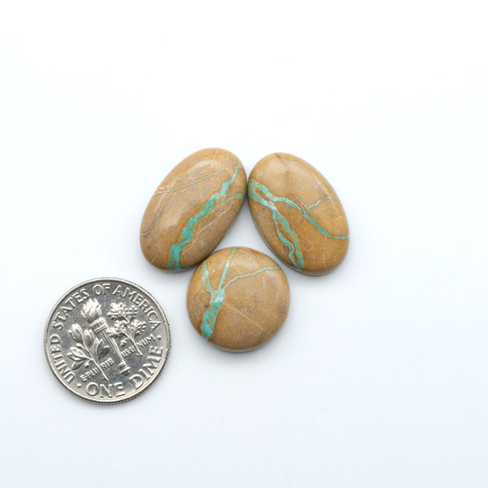 These Crow Springs Ribbon Turquoise Cabochons have a rich color and matrix that are sure to add a unique touch to a variety of jewelry pieces.