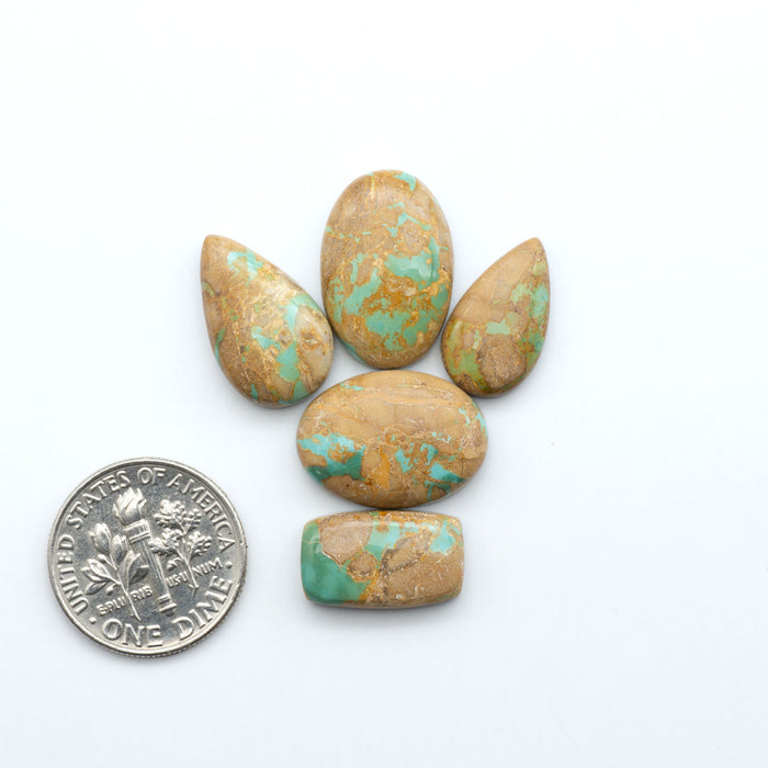 These Crow Springs Ribbon Turquoise Cabochons have a rich color and matrix that are sure to add a unique touch to a variety of jewelry pieces.