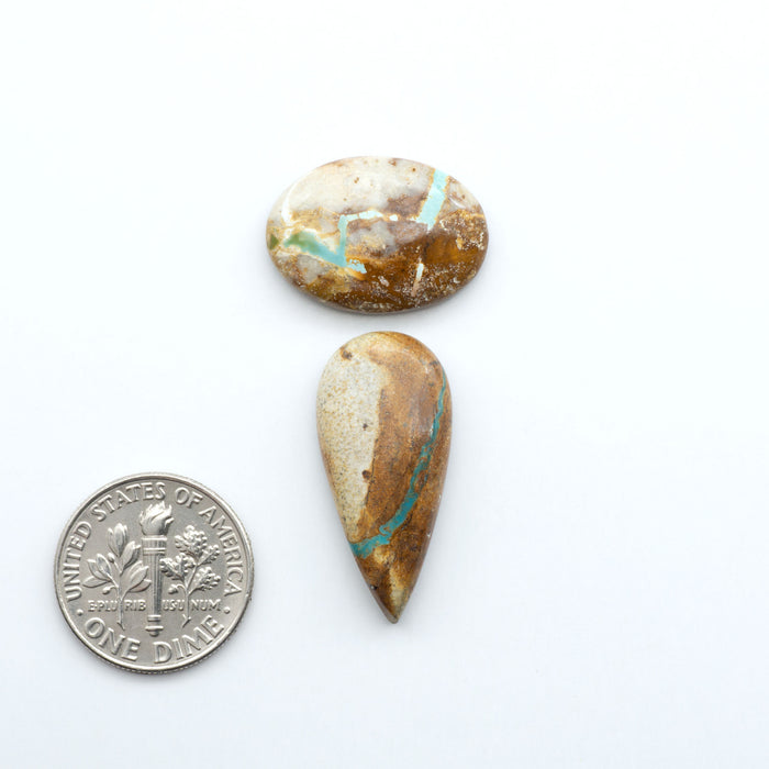 These Crow Springs Ribbon Turquoise Cabochons have a rich color and matrix that are sure to add a unique touch to a variety of jewelry pieces.