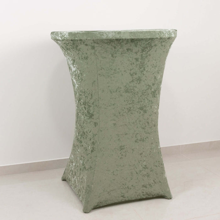 Green velvet table cover for events or parties