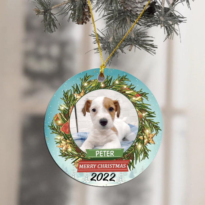 Custom Photo Gift For Pets - Personalized Round Ornament