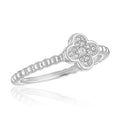 CZ Clover Silver Stack Ring