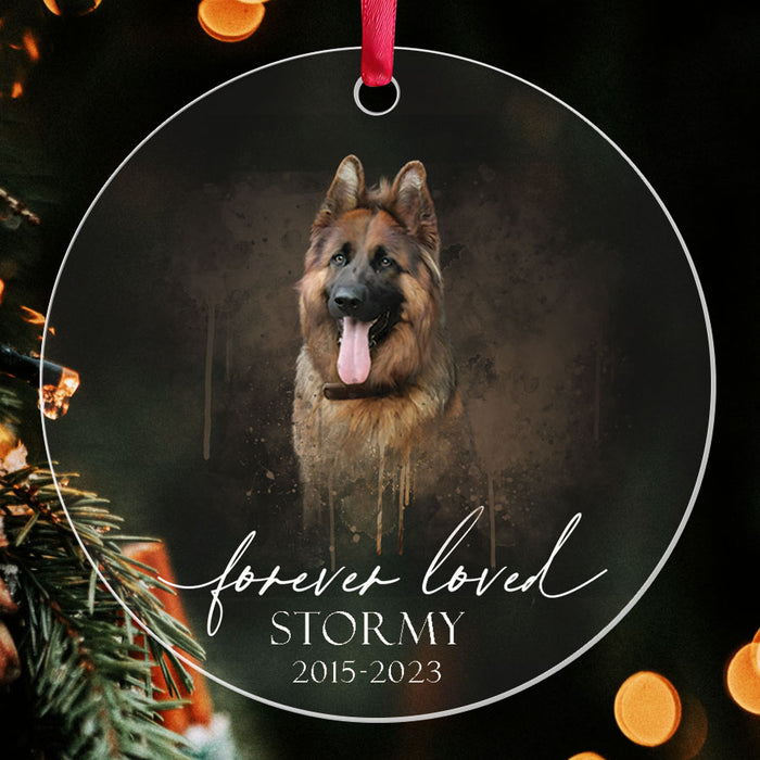 Dog Memory Ornament | Custom Dog Memorial Photo Ornament