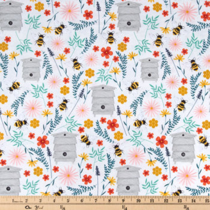 Double Sided Cotton Blanket - Bee Happy Calico Cotton