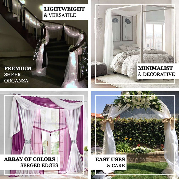 Premium sheer organza curtains in various colors and styles for versatile decor.
