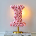 Elegant Standing Pink Rose Letter I Lamp - 3 Sizes - Imaginary Worlds