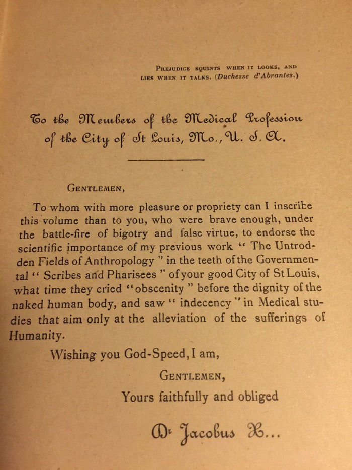 ETHNOLOGY OF THE SIXTH SENSE: SEXUAL ABUSES, PERVERSIONS... Dr. Jacobus X; 1899