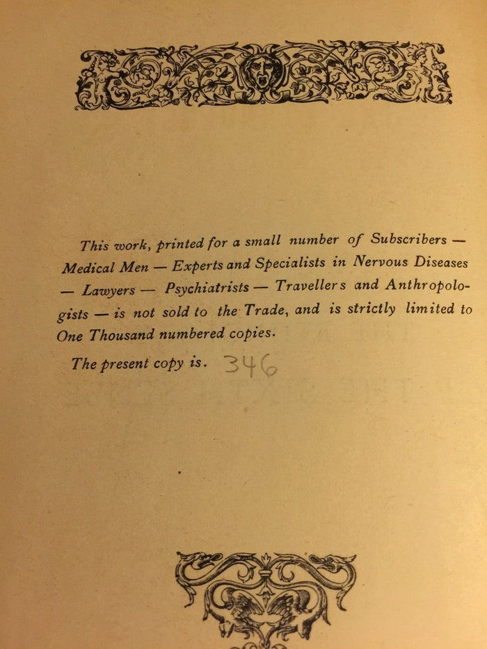 ETHNOLOGY OF THE SIXTH SENSE: SEXUAL ABUSES, PERVERSIONS... Dr. Jacobus X; 1899
