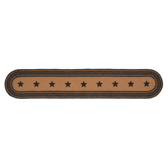 Farmhouse Jute Runner Stencil Stars 13x72