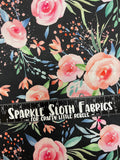 Floral - Black with Pink