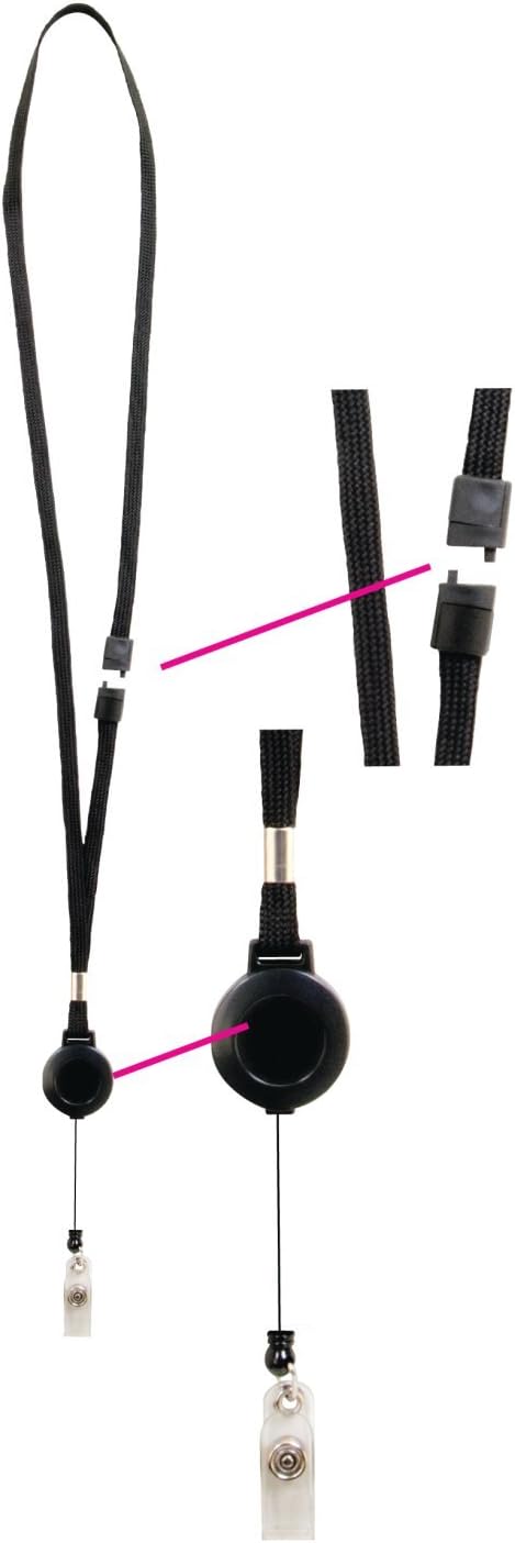 GBC BadgeMates Breakaway Lanyard Retractable Reel Combination, Pack of 30 (3748106)