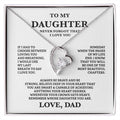 Gift For Daughter From Dad - To My Beautiful Daughter Cubic Zirconia Crystal Forever Love Necklace