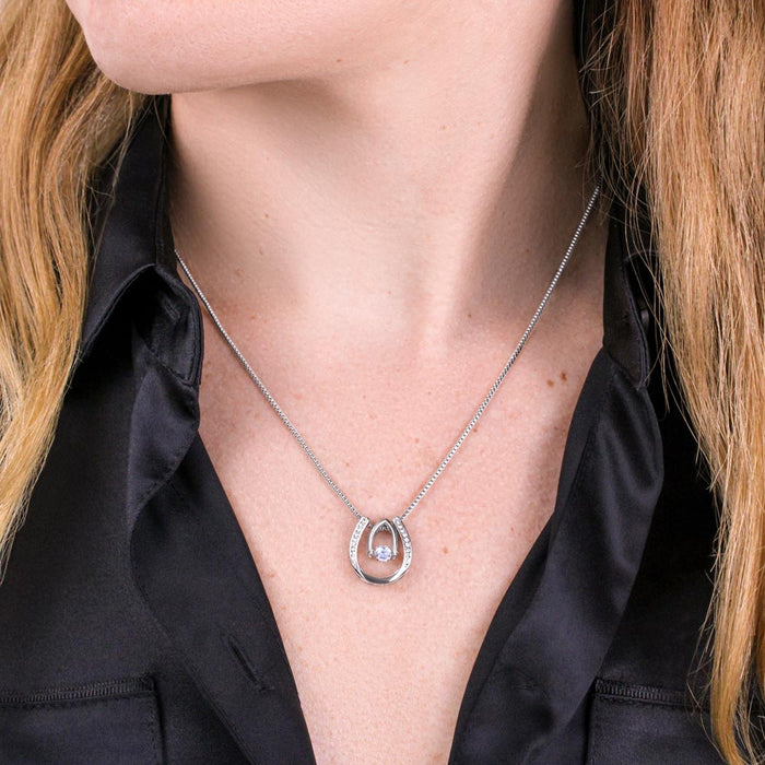 Gift For Daughter From Dad - To My Beautiful Daughter Cubic Zirconia Crystal Necklace
