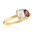 Gold Burgundy Duo-Stone Ring