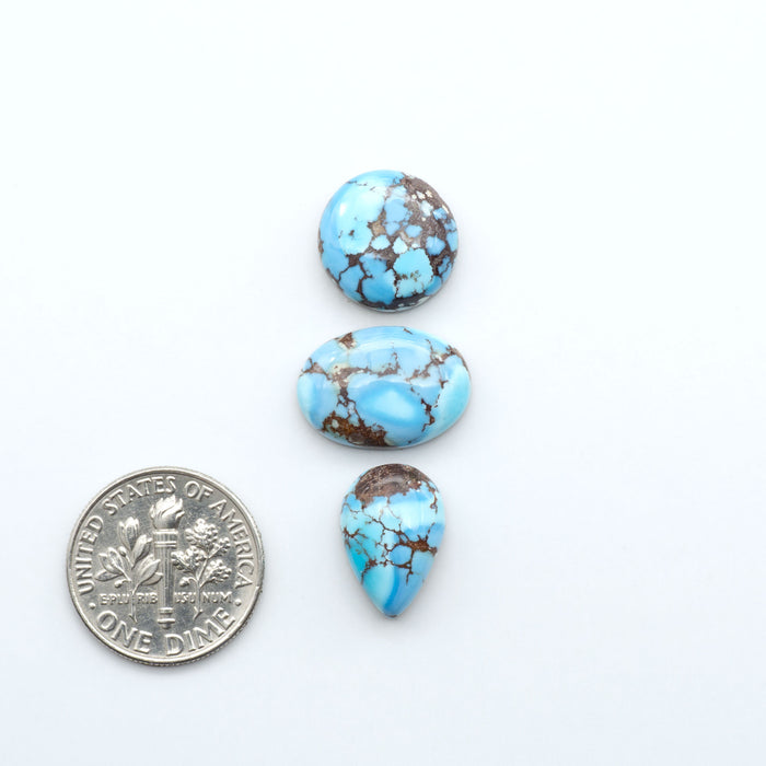 Discover the beauty of Natural Golden Hills Turquoise—prized for its icy blue tones, golden matrix, and exceptional quality. Ideal for artisan jewelry designs.