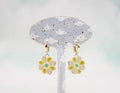 Green Daisy Earrings