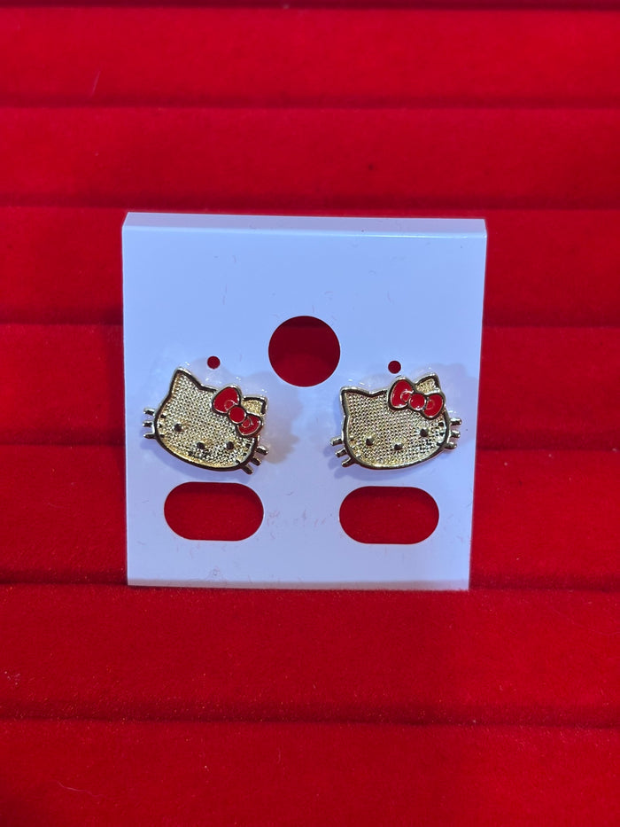 Hk Red Bow Earrings