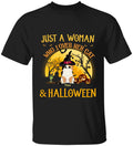 Just A Woman Who Loves Her Cats And Halloween - Personalized T-shirt