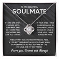 JWSHINEE To My Soulmate Necklace For Women 14K White Gold Plated Elegant Water Drop Gifts For Her