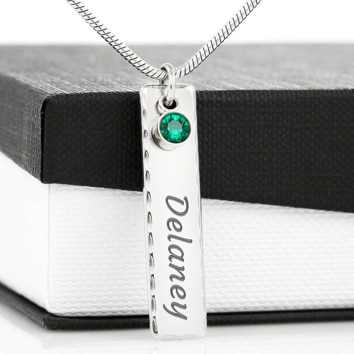 Loss of Son Gift for Mom - Engraved memorial necklace with birthstone - Christmas Mother's Day Necklace Gifts For Mother