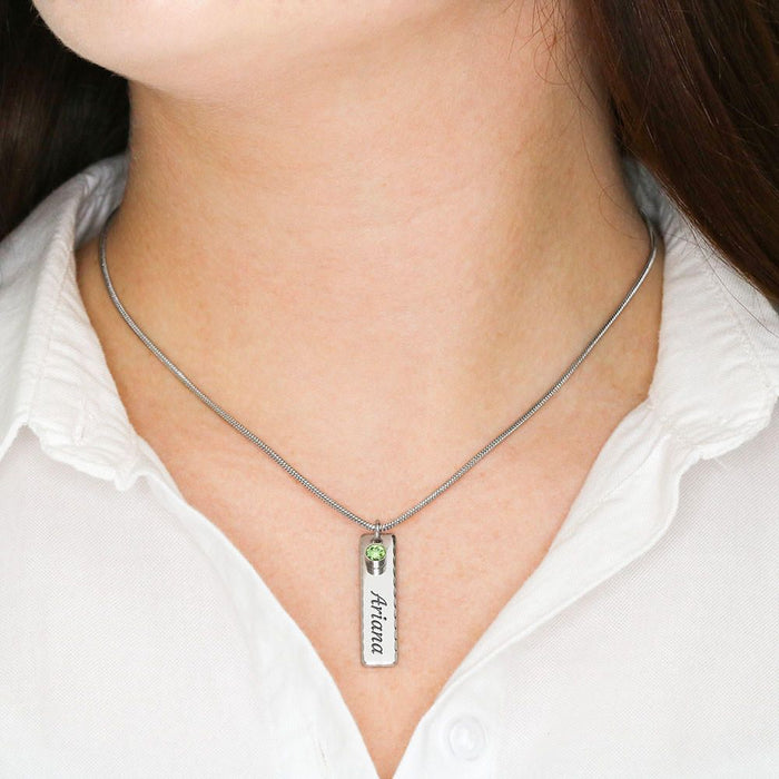 Loss of Son Gift for Mom - Engraved memorial necklace with birthstone - Christmas Mother's Day Necklace Gifts For Mother