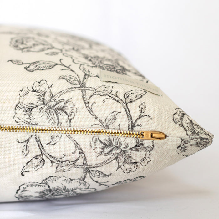 Mabel Pillow Cover - Charcoal